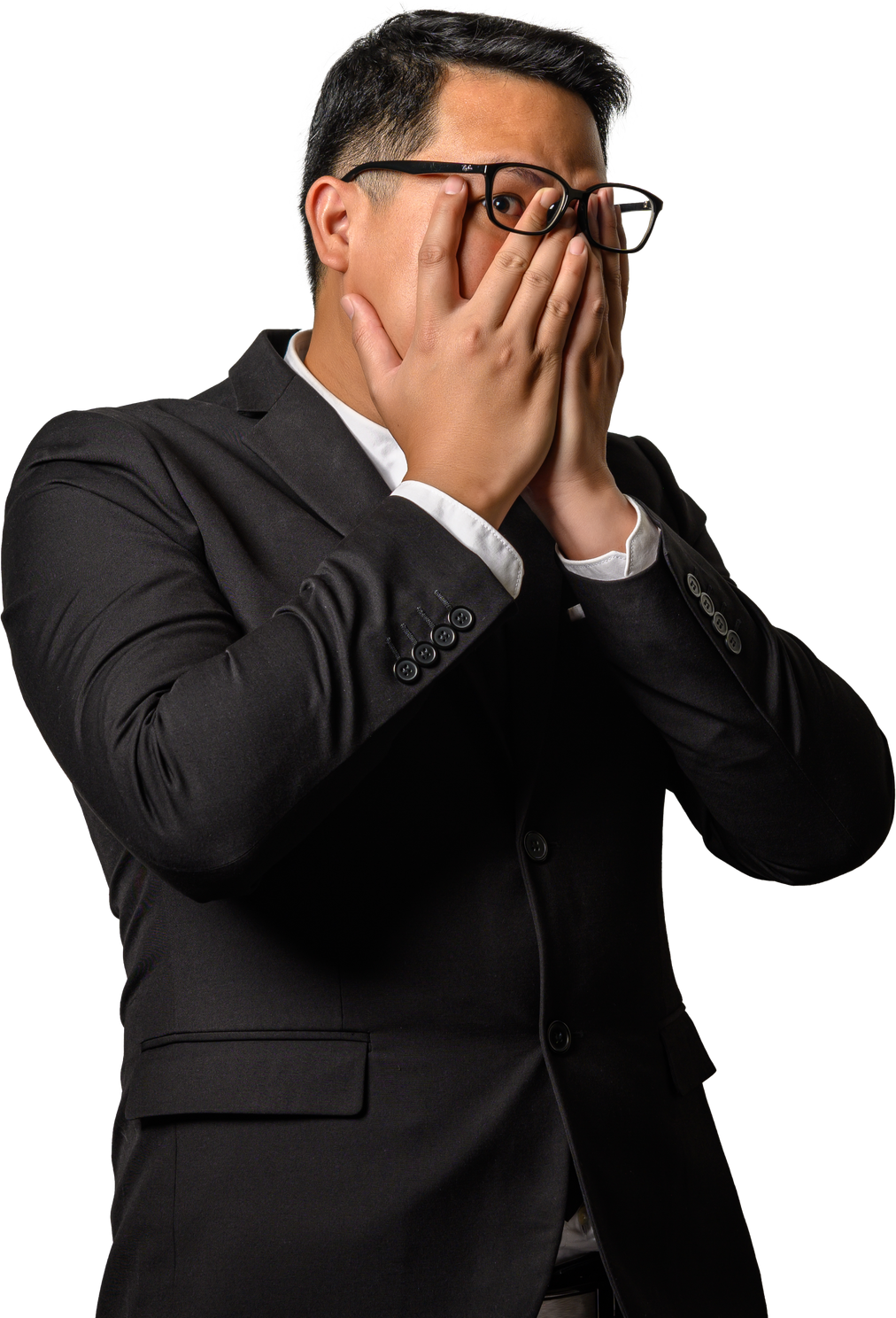 Shocked Businessman Covering His Face